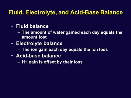 Fluid, Electrolyte, and Acid-Base Balance