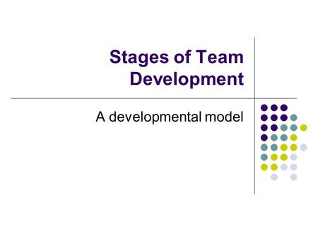 Stages of Team Development