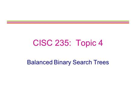 Balanced Binary Search Trees