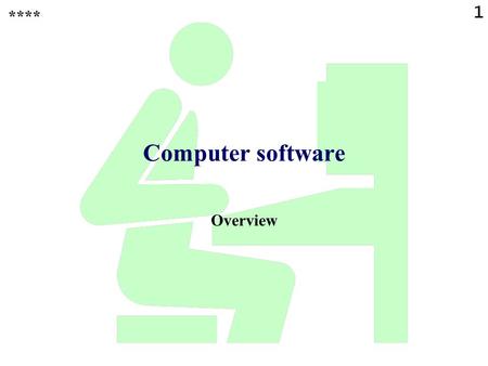 1 Computer software Overview **** 2 Computer software: overview of various types Computer (disk) operating system(s) User interface program(s) Utility.