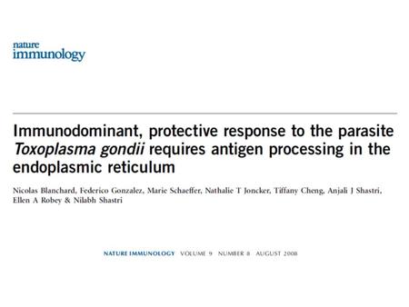 Introduction - Toxoplasma gondii Obligate intracellular parasite Infects a wide range of avian and mammalian species Host: cat; can be carried by mammals.