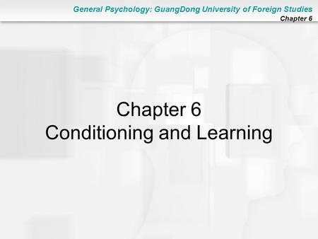 Chapter 6 Conditioning and Learning