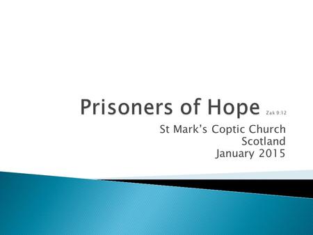 St Mark’s Coptic Church Scotland January 2015.  Introduction  Talk 1: The Story!  Workshop 1  Talk 2: Three Kinds of Relationships  Workshop 2 