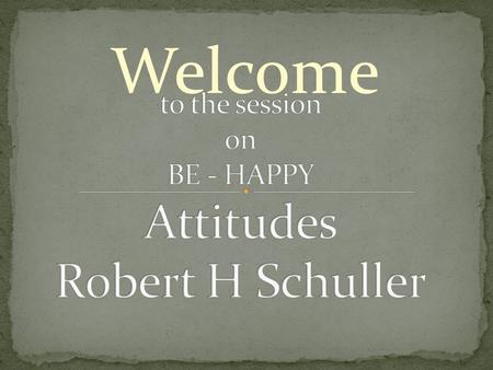 Welcome. Karl Menninger People think that life transformation is a simple process whereby changes in life style transforms everything BUT They have.