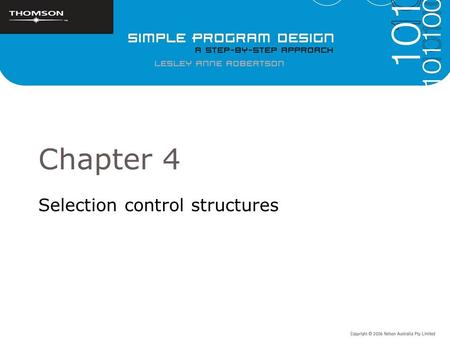 Selection control structures