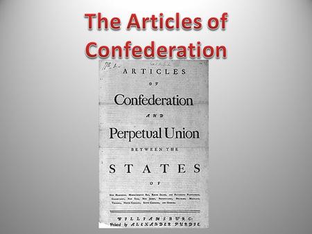 The Articles of Confederation