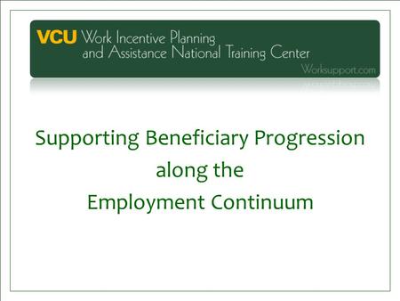 Supporting Beneficiary Progression