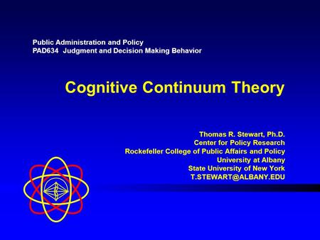 Cognitive Continuum Theory