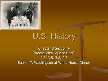 U.S. History Chapter 8 Section 4 “Roosevelt’s Square Deal”