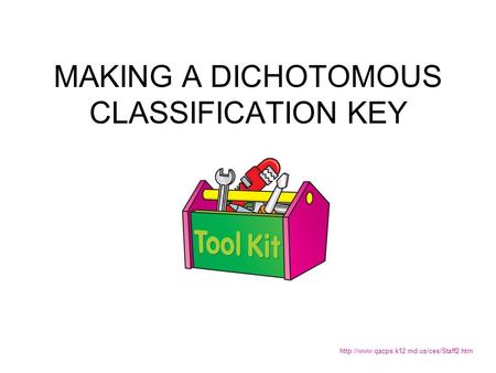 MAKING A DICHOTOMOUS CLASSIFICATION KEY