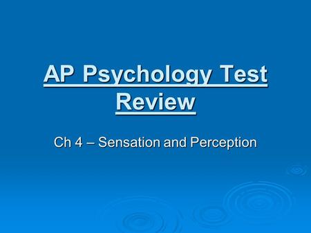 AP Psychology Test Review