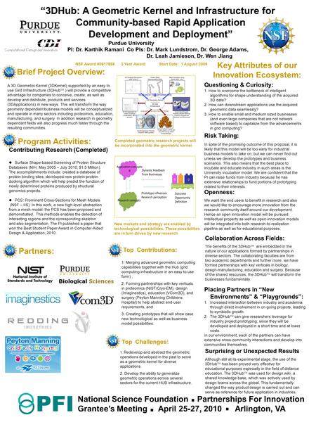 Brief Project Overview: A 3D Geometric Kernel (3DKernel) supported by an easy to use Gird Infrastructure (3DHub  ) will provide a competitive advantage.