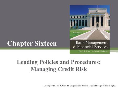 Lending Policies and Procedures: Managing Credit Risk