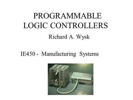 PROGRAMMABLE LOGIC CONTROLLERS