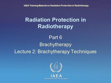 Radiation Protection in Radiotherapy