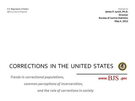 BJS CORRECTIONS IN THE UNITED STATES