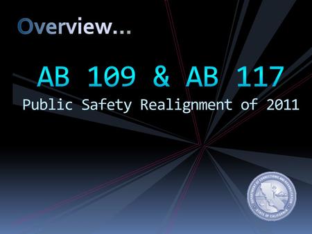 Public Safety Realignment Local custody for non-violent, non- serious, non-sex offenders Changes to State Parole Local Post-release Supervision Local.