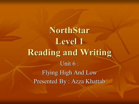 NorthStar Level 1 Reading and Writing