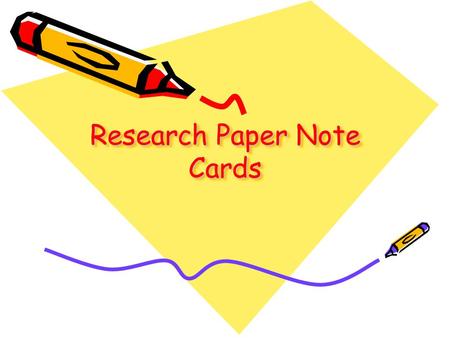 Research Paper Note Cards