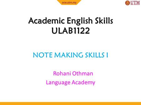 Academic English Skills ULAB1122