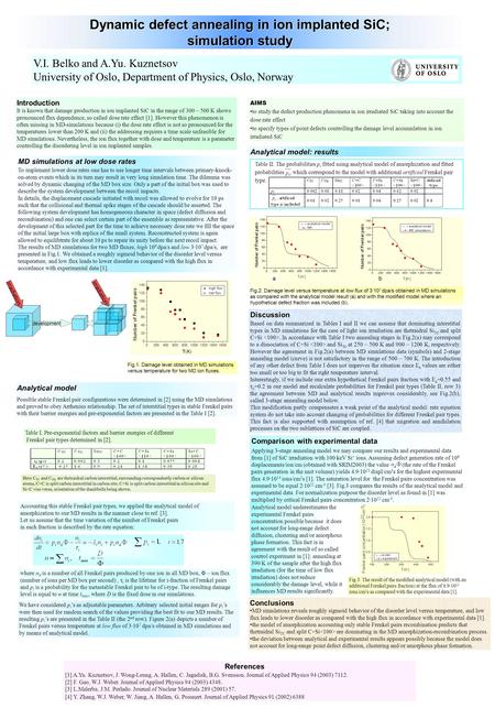 MD simulations at low dose rates To implement lower dose rates one has to use longer time intervals between primary-knock- on-atom events which in its.