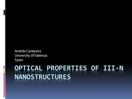 Optical properties of iii-n nanostructures