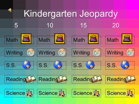 Kindergarten Jeopardy