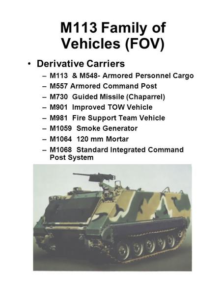 M113 Family of Vehicles (FOV)