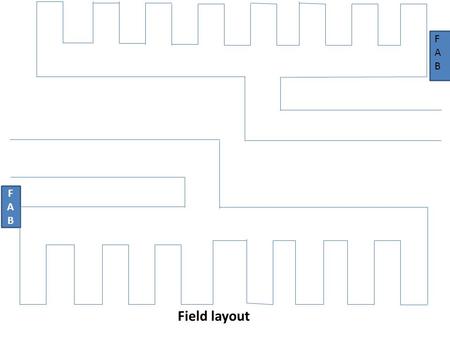 FABFAB FABFAB Field layout. FABFAB D DD e1e2e3e4w4w3w2w1 N Team Map.