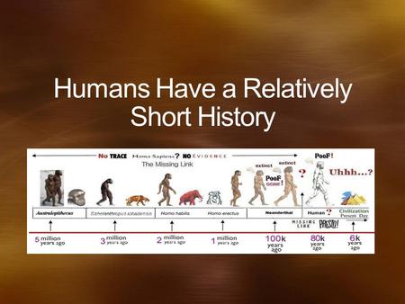 Humans Have a Relatively Short History