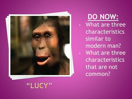 DO NOW: What are three characteristics similar to modern man? What are three characteristics that are not common?