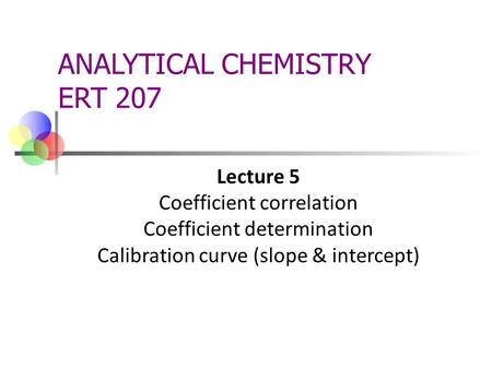 ANALYTICAL CHEMISTRY ERT 207