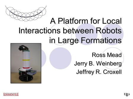 A Platform for Local Interactions between Robots in Large Formations Ross Mead Jerry B. Weinberg Jeffrey R. Croxell.