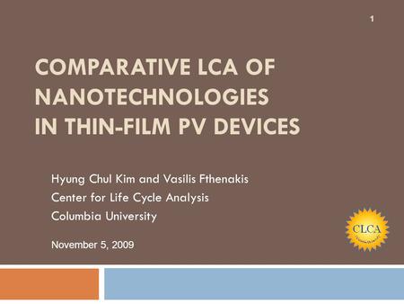 Comparative LCA of Nanotechnologies in Thin-Film PV Devices