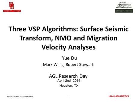 Yue Du Mark Willis, Robert Stewart AGL Research Day