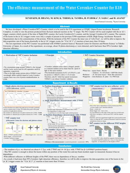 SUNJI KIM, H. BHANG, M. KIM, K. TSHOO, K. TANIDA, H. FUJIOKA1, Y. SADA1, and H. ASANO1 Seoul National University, 1 Kyoto University Abstract Introduction.