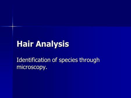 Identification of species through microscopy.