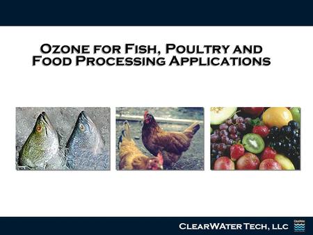 Ozone for Fish, Poultry and Food Processing Applications ClearWAter Tech, llc.