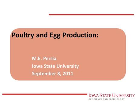 Poultry and Egg Production: