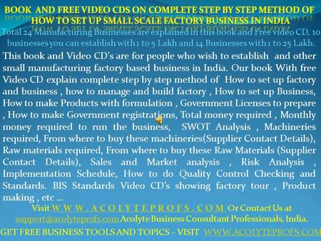 BOOK  AND FREE VIDEO CDS ON COMPLETE STEP BY STEP METHOD OF