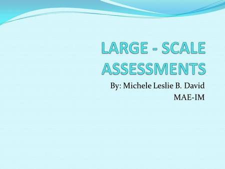 By: Michele Leslie B. David MAE-IM WIDE USAGE To identify students who may be eligible to receive special services To monitor student performance from.