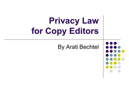 Privacy Law for Copy Editors