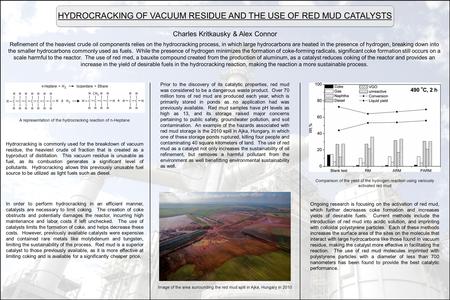 Charles Kritkausky & Alex Connor Refinement of the heaviest crude oil components relies on the hydrocracking process, in which large hydrocarbons are heated.