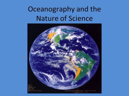 Oceanography and the Nature of Science