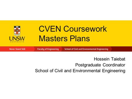 CVEN Coursework Masters Plans