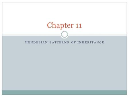 Mendelian Patterns of Inheritance