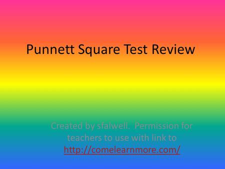 Punnett Square Test Review