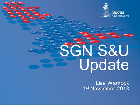 SGN S&U Update Lisa Warnock 1 st November 2013. 2 Agenda Data cleansing (set to dead/extinct) Shipper interaction SGN root cause measures.