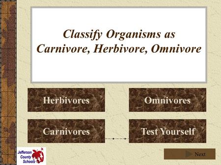 Classify Organisms as Carnivore, Herbivore, Omnivore