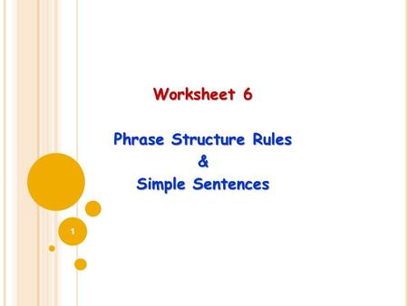 Phrase Structure Rules